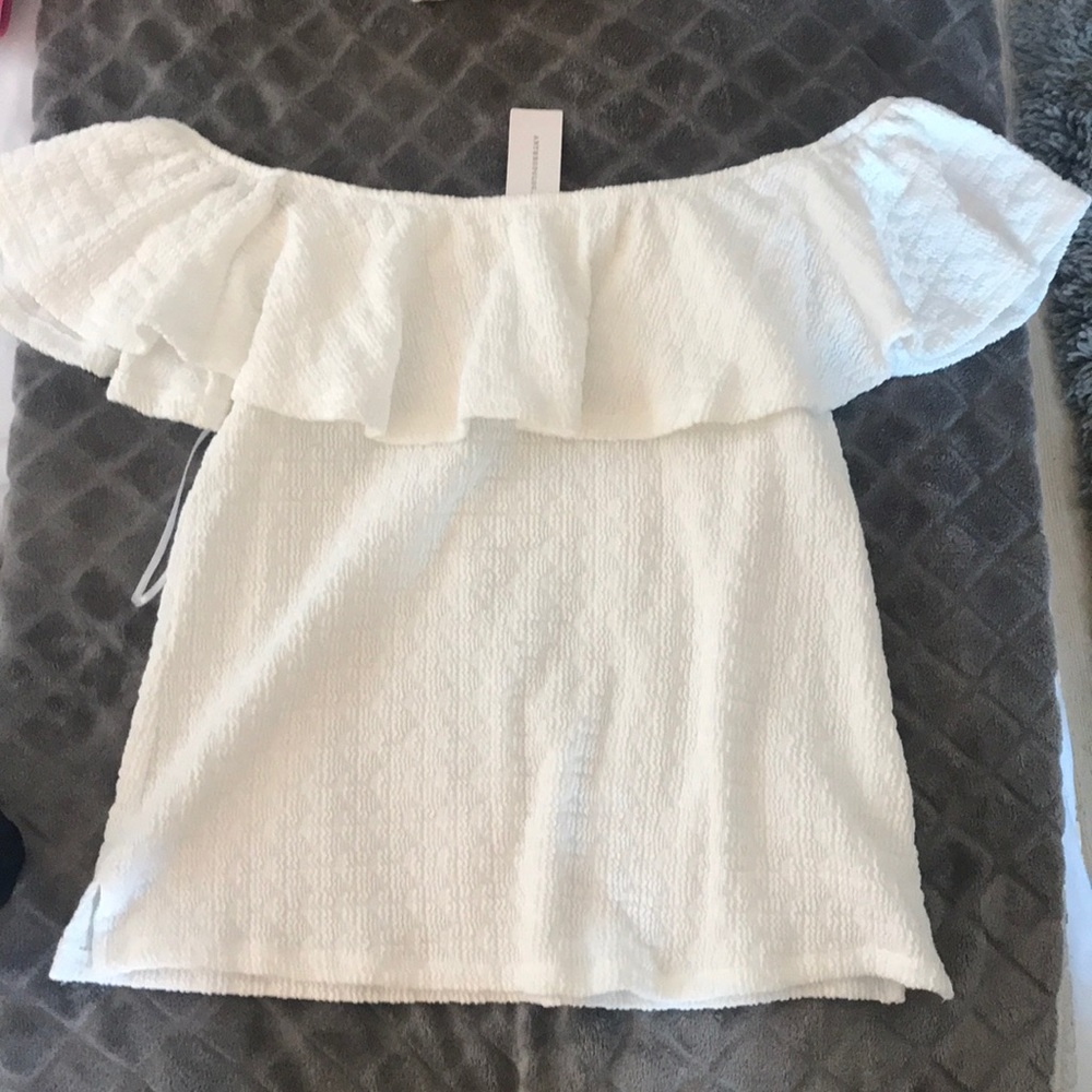 off the shoulder white shirt
